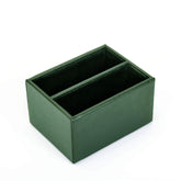 Dark Green Leatherette 10pc Coaster Holder